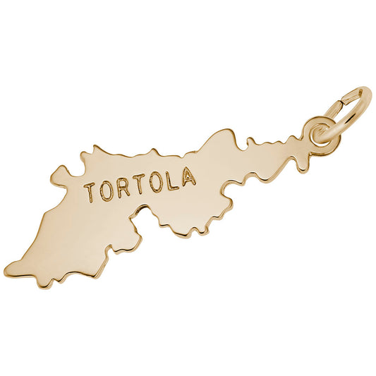 Tortola Map Charm - Unique Travel Jewelry for Island Lovers 2545