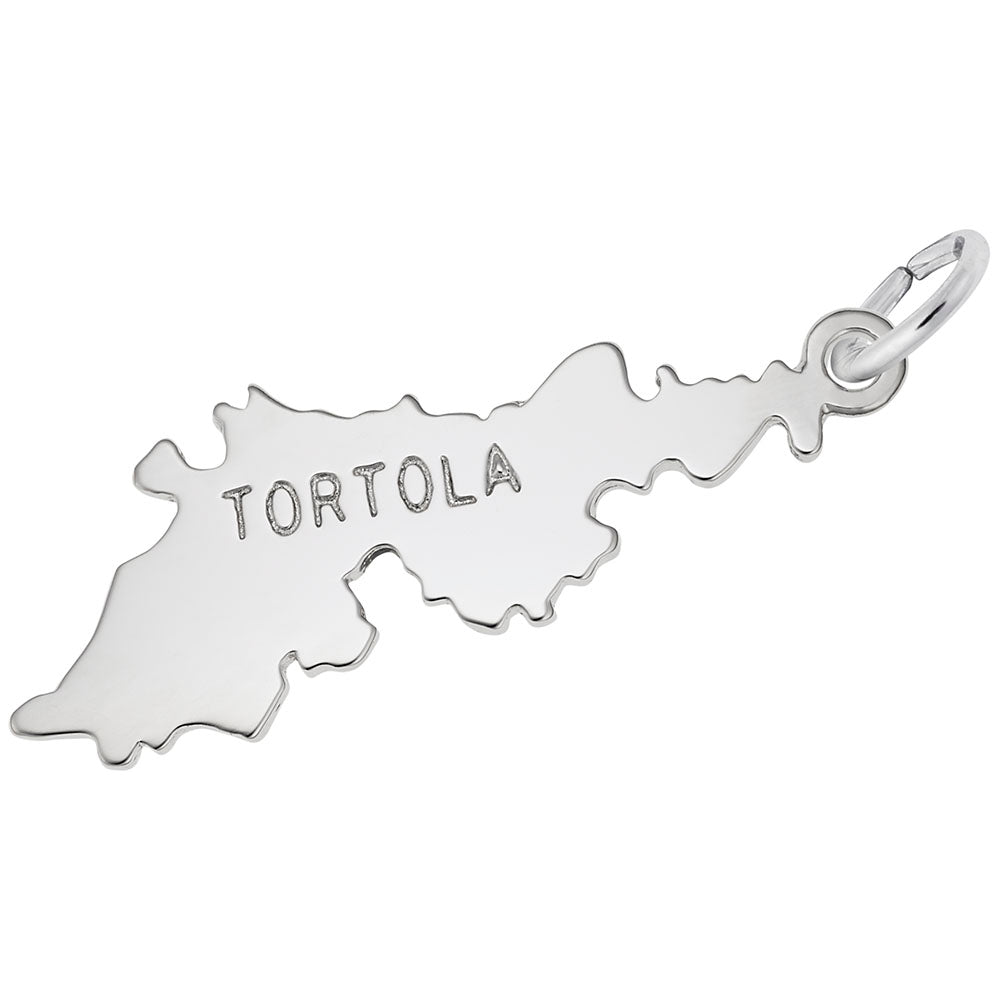 Tortola Map Charm - Unique Travel Jewelry for Island Lovers 2545