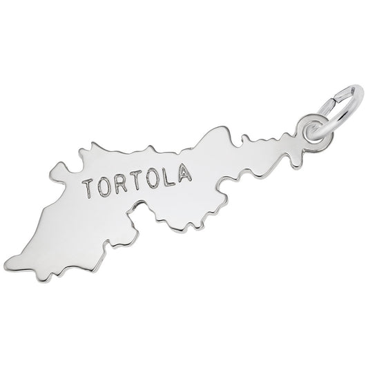 Tortola Map Charm - Unique Travel Jewelry for Island Lovers 2545