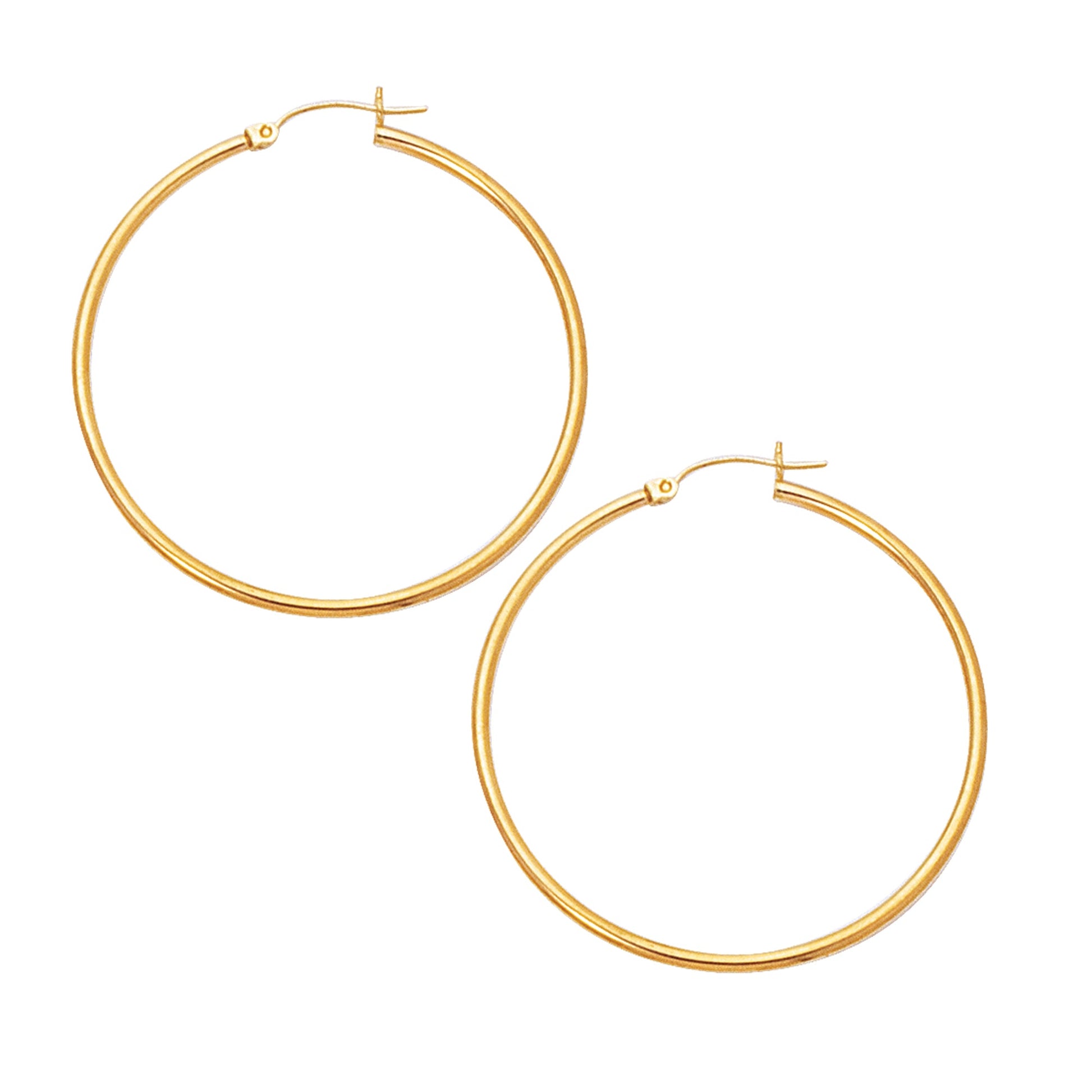 Royal Chain 10K Gold 2x45mm Hoop Earring 254RW