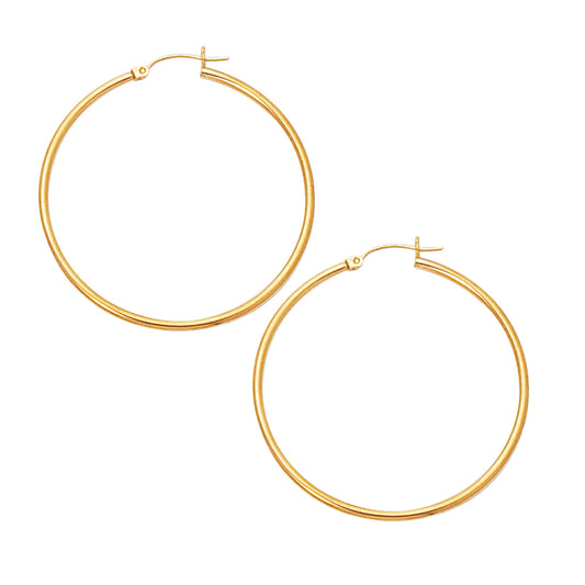 Royal Chain 10K Gold 2x45mm Hoop Earring 254RW