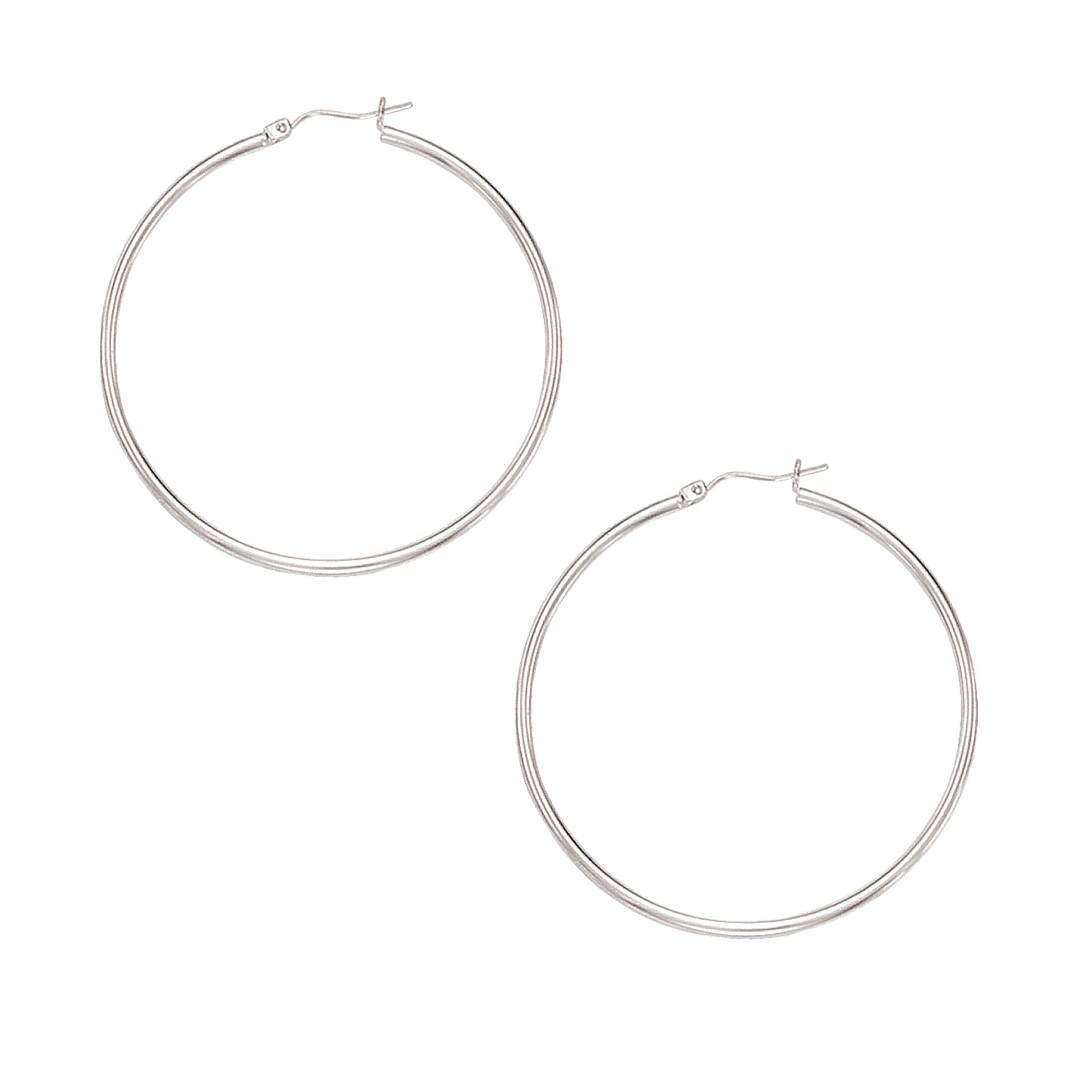 Royal Chain 10K Gold 2x50mm Hoop Earring 255RW