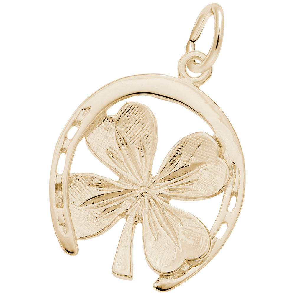 Good Luck Horseshoe Clover Charm for Gamers - Rembrandt Charms 2582