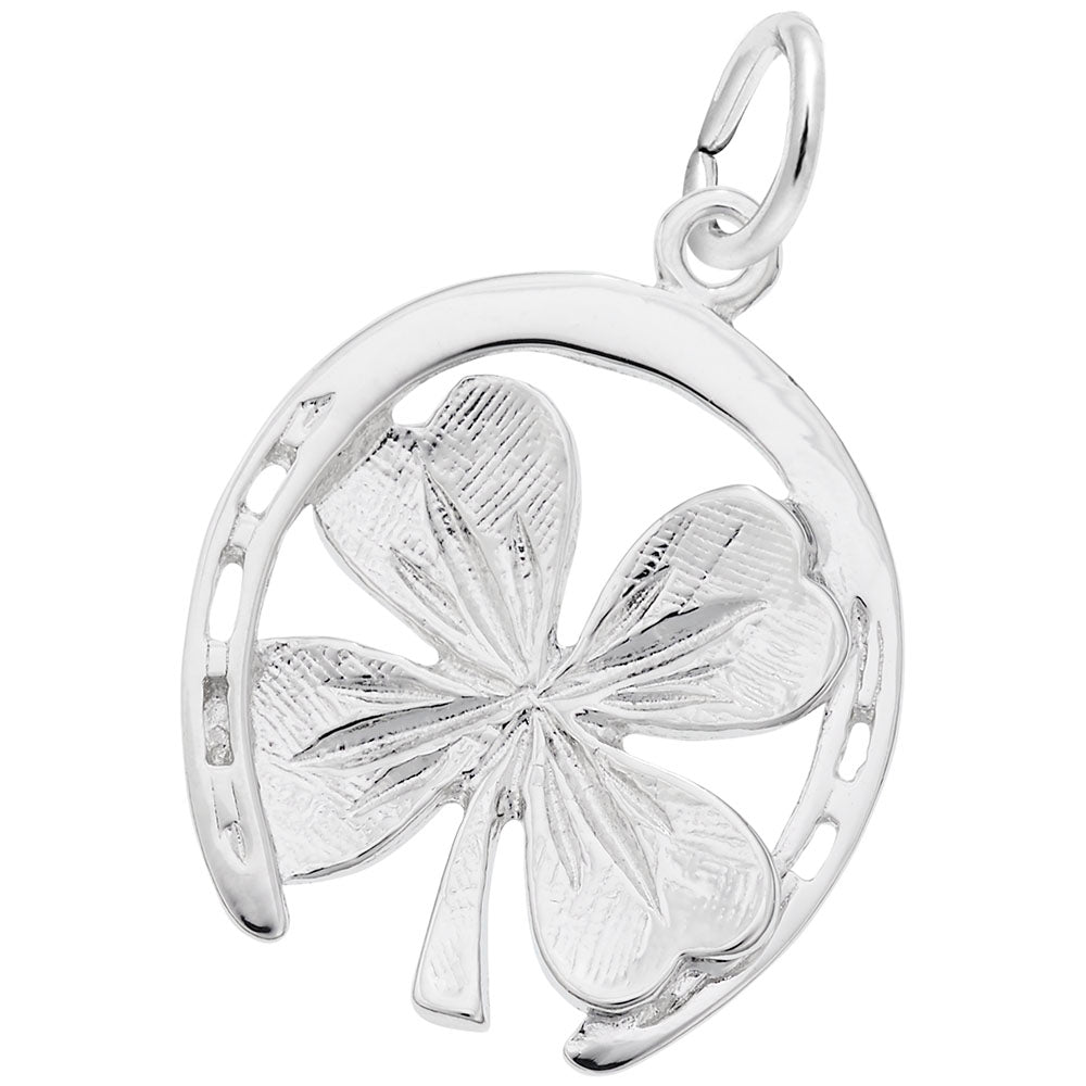 Good Luck Horseshoe Clover Charm for Gamers - Rembrandt Charms 2582
