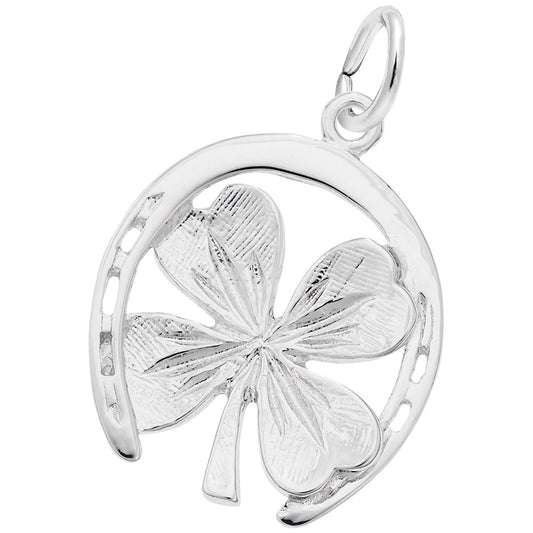 Good Luck Horseshoe Clover Charm for Gamers - Rembrandt Charms 2582