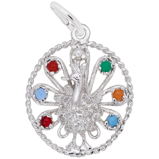 Beaded Peacock Charm