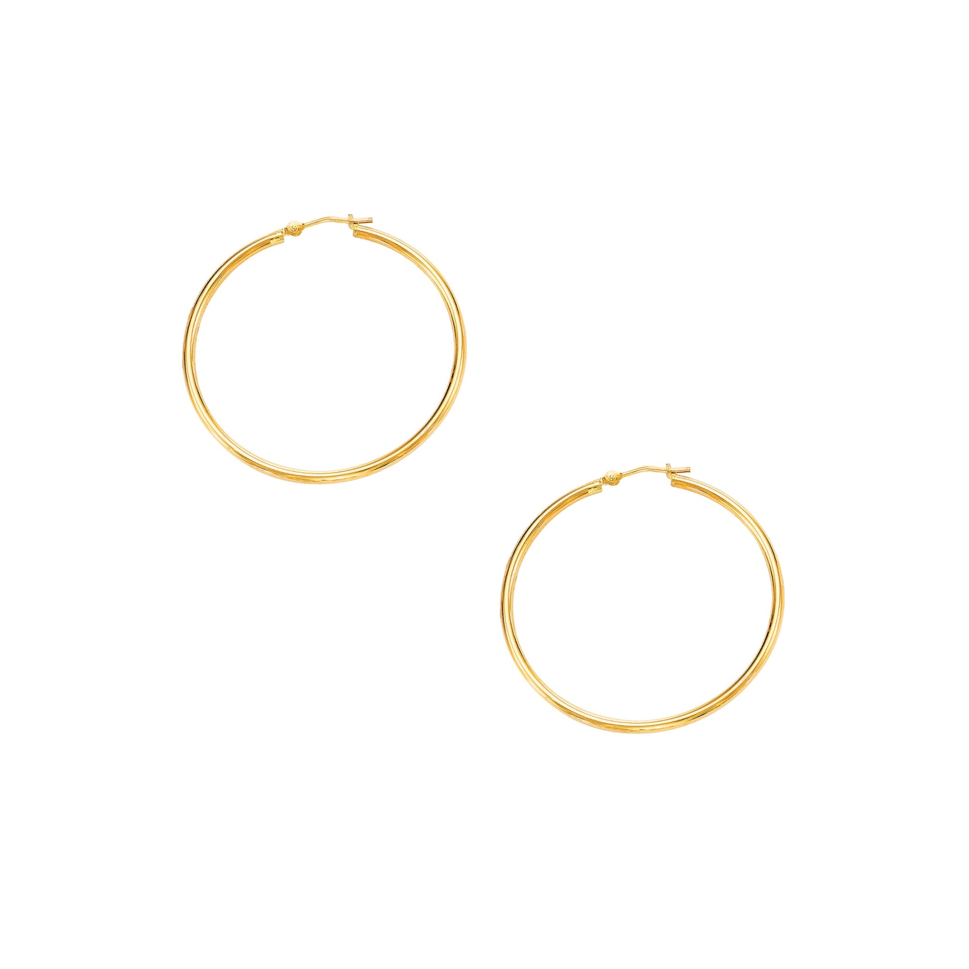 Royal Chain 10K Gold 2x40mm Hoop Earring 262LT