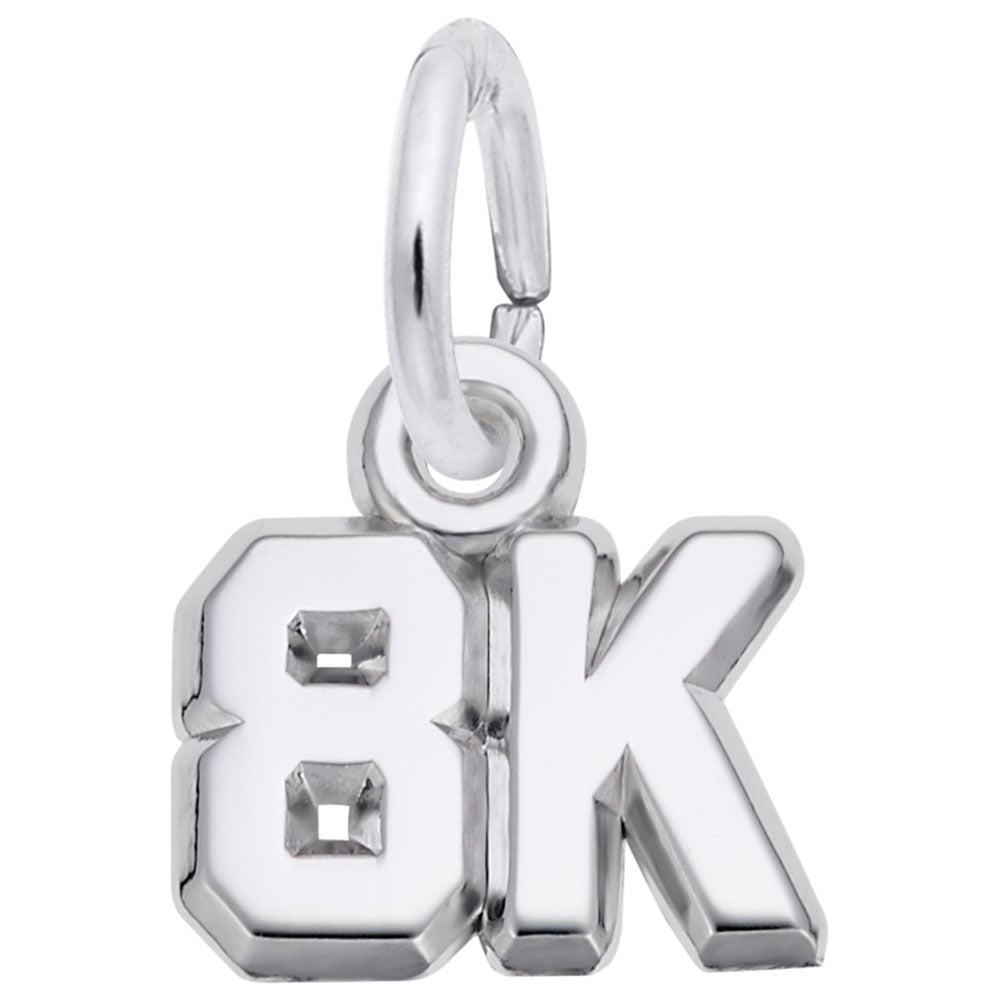 8K Race Accent Charm for Runners - Perfect Sports Jewelry Gift 2659