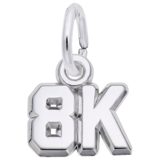 8K Race Accent Charm for Runners - Perfect Sports Jewelry Gift 2659
