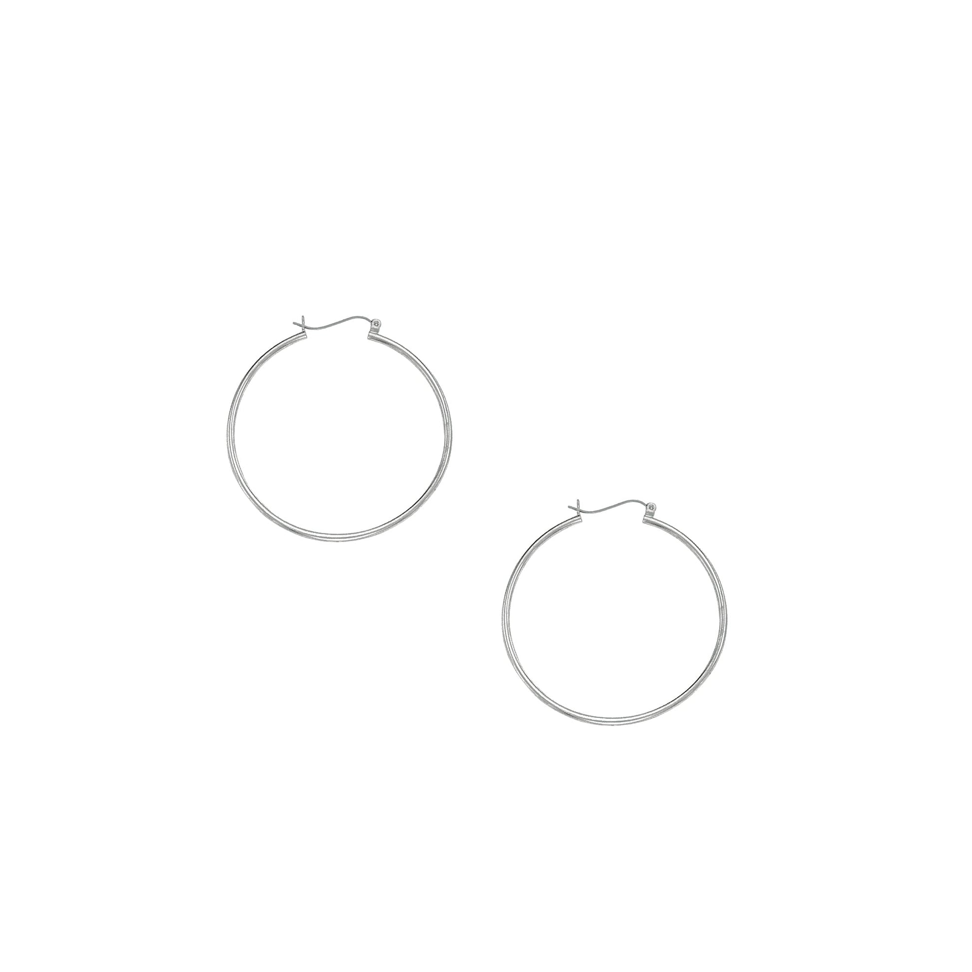 Royal Chain 10K Gold 1.5x40mm Hoop Earring 265LT