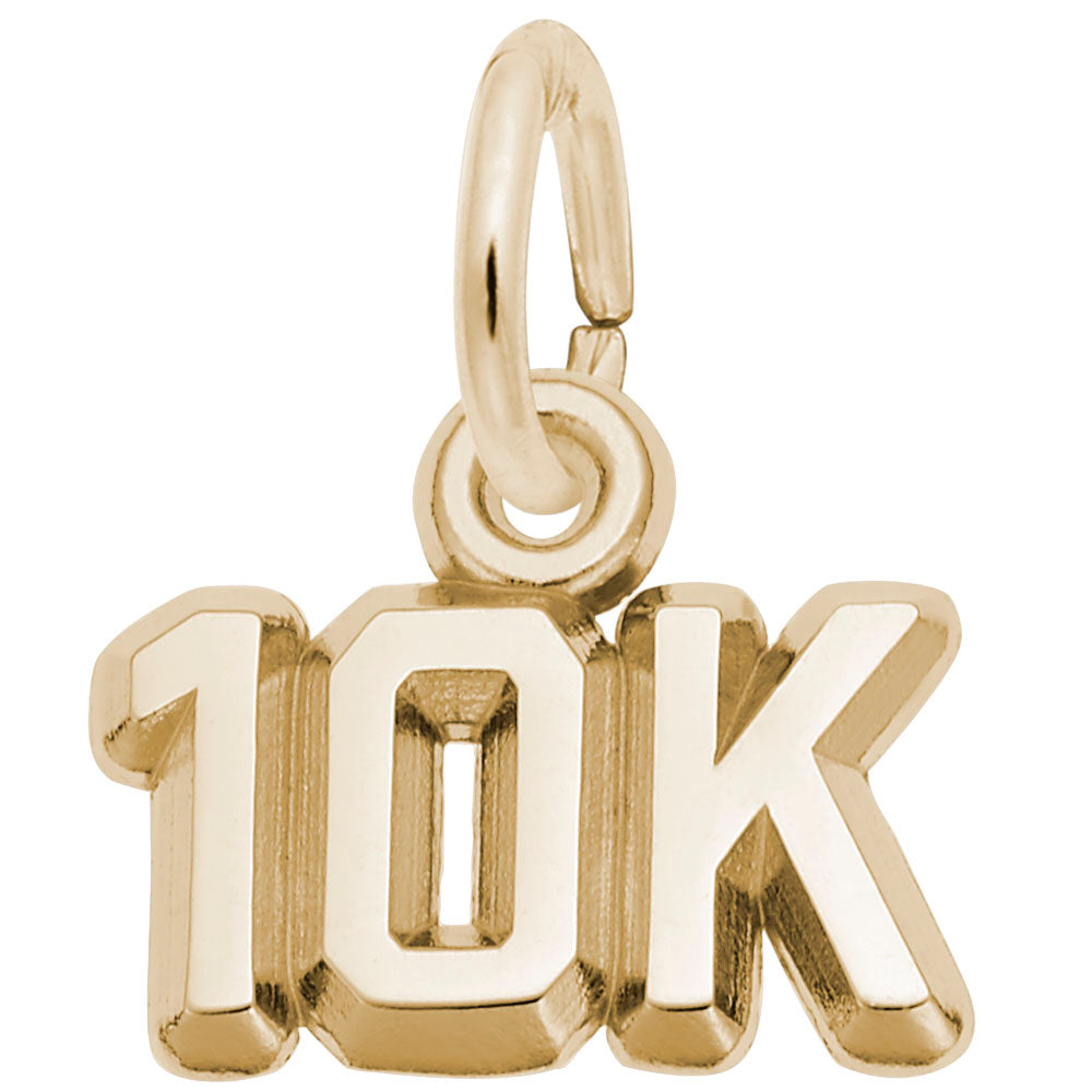 10K Race Charm for Runners - Sterling Silver Sports Jewelry 2660