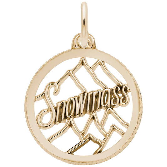 Snowmass Mountain Scene Charm - Colorado Travel Souvenir Jewelry 2668