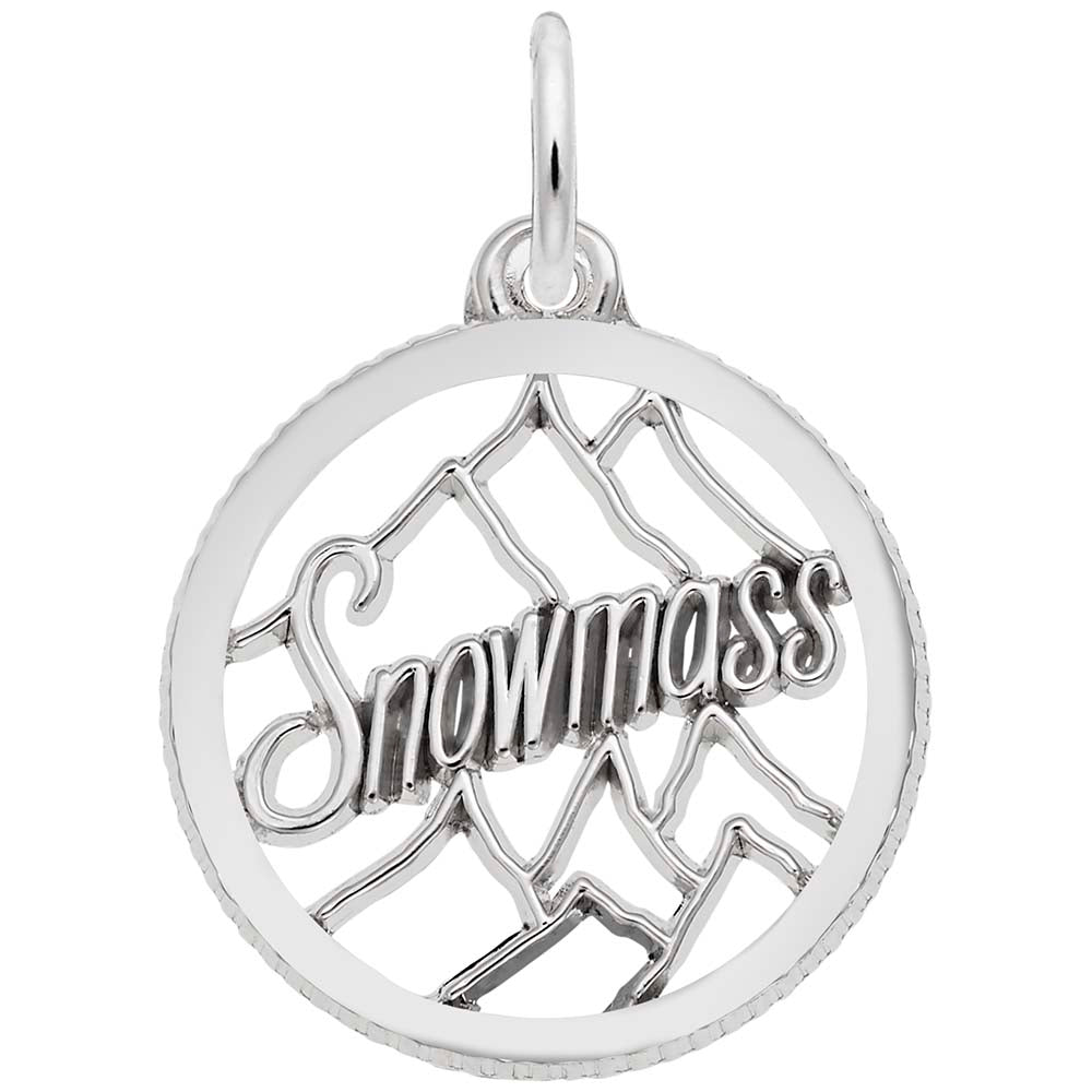 Snowmass Mountain Scene Charm - Colorado Travel Souvenir Jewelry 2668
