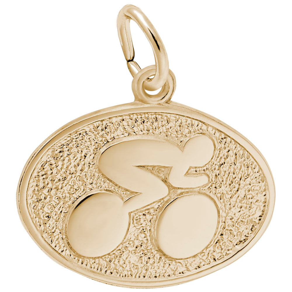 Custom Cyclist Oval Disc Charm for Bike Lovers - Rembrandt Charms 2669
