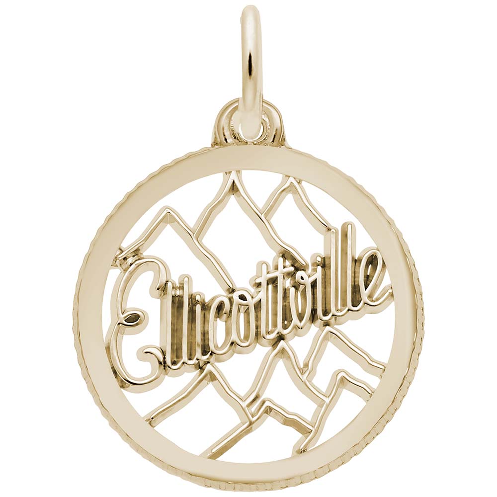 Ellicottville Mountain Scene Charm - Travel Souvenir Jewelry 2680