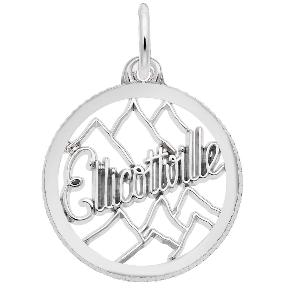 Ellicottville Mountain Scene Charm - Travel Souvenir Jewelry 2680