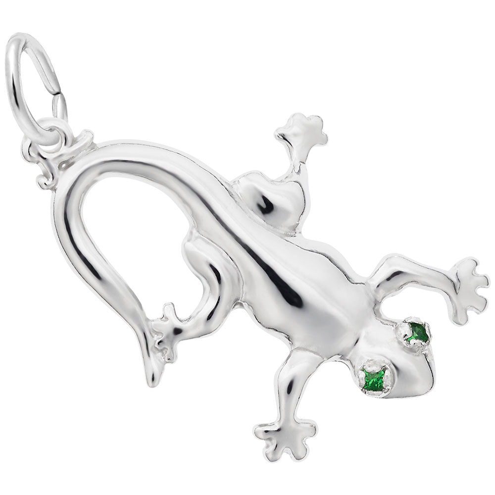 Gecko Charm with Colorful Stones - Unique Pet Jewelry Accessory 2723