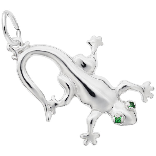 Gecko Charm with Colorful Stones - Unique Pet Jewelry Accessory 2723