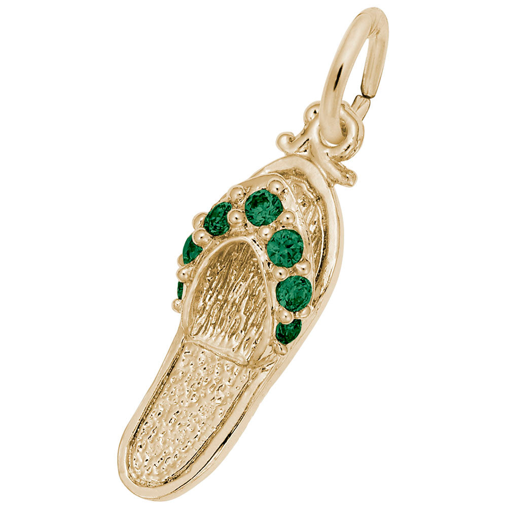 Emerald Green Beach Sandal Charm for Travel Lovers - Rembrandt 2730-005
