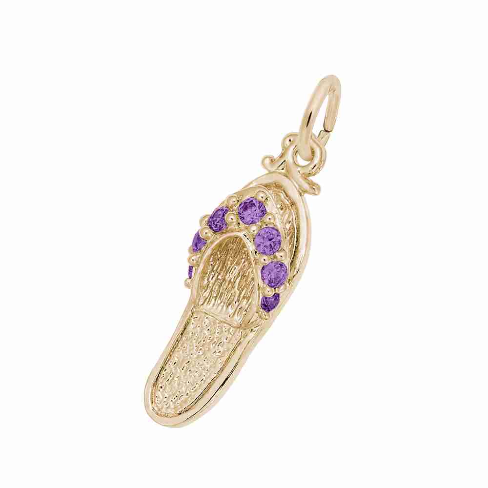 Alexandrite Sandal Charm with Stones for Beach Lovers 2730-006