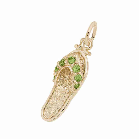 Beach Sandal Charm with Peridot Stones for Travel Lovers 2730-008