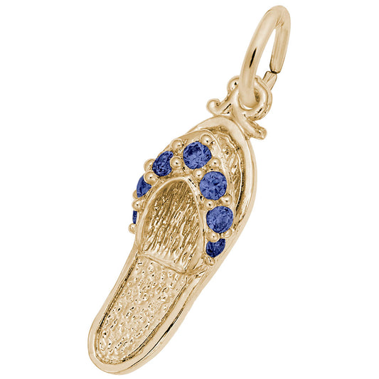 Blue Sapphire Beach Sandal Charm for Travel Lovers - Rembrandt 2730-009