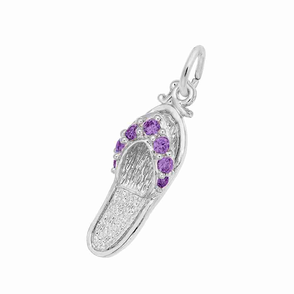 Alexandrite Sandal Charm with Stones for Beach Lovers 2730-006