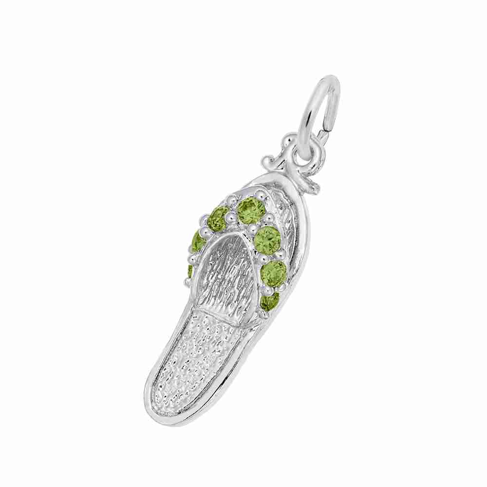 Beach Sandal Charm with Peridot Stones for Travel Lovers 2730-008