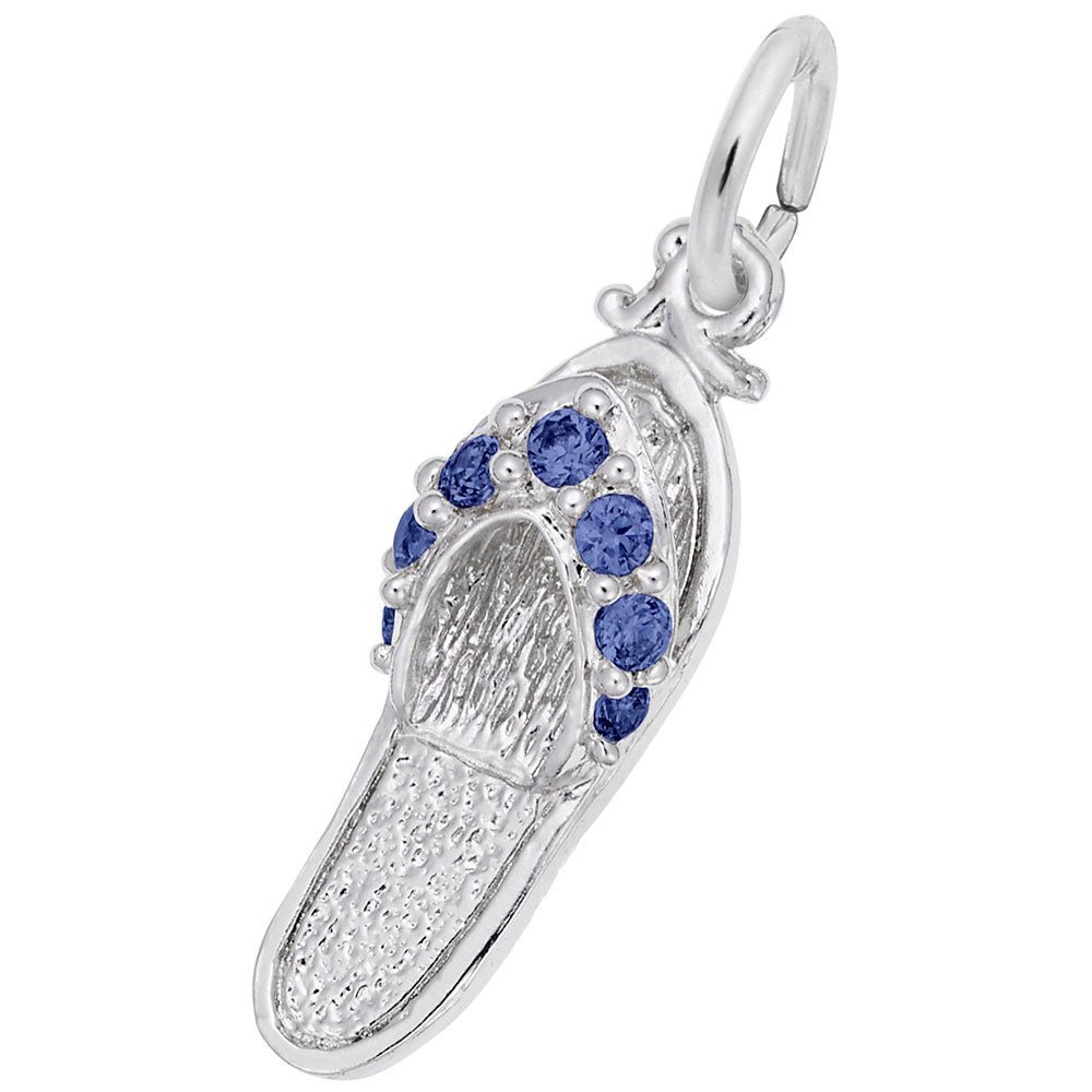 Blue Sapphire Beach Sandal Charm for Travel Lovers - Rembrandt 2730-009