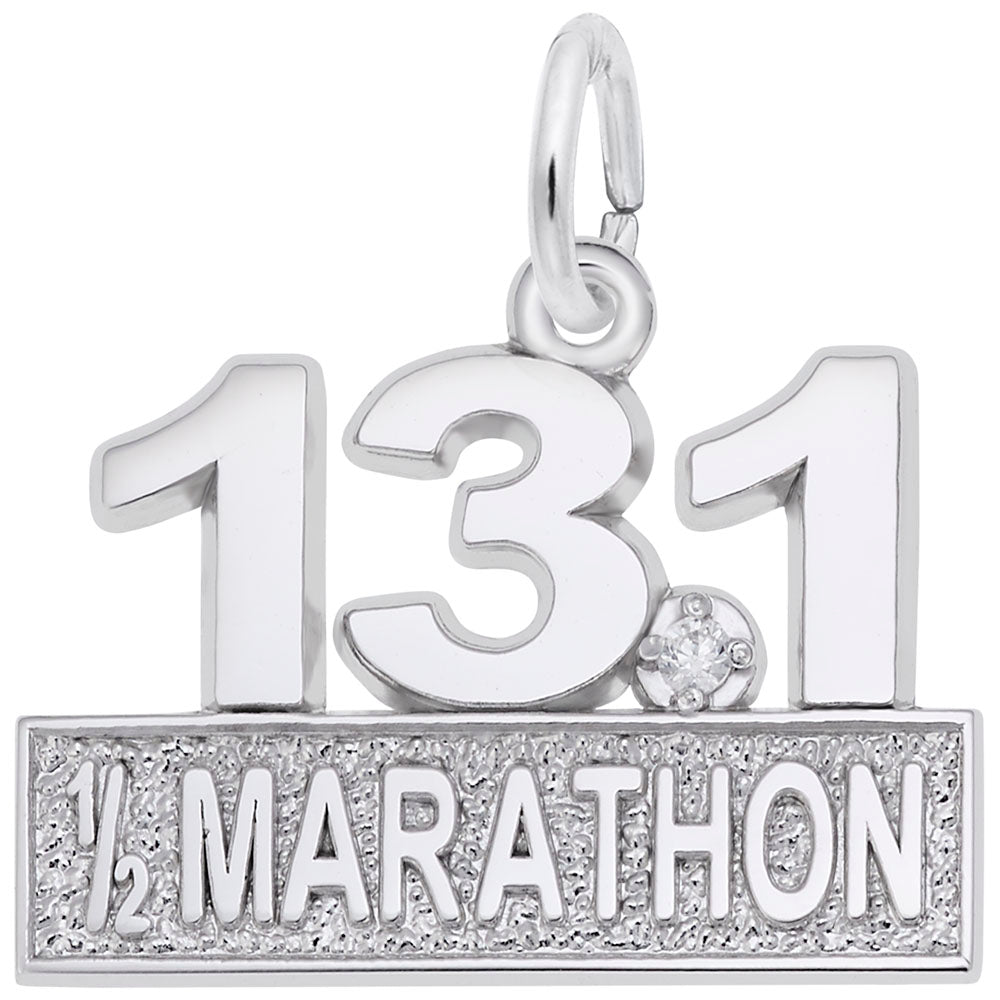 Marathon 13.1 White Spinel Charm for Running Enthusiasts 2736