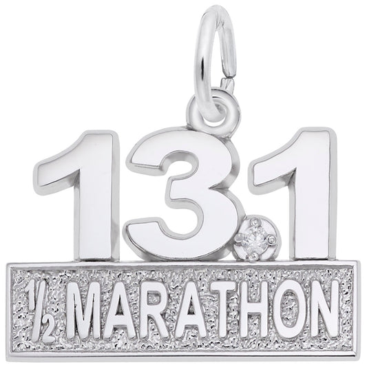 Marathon 13.1 White Spinel Charm for Running Enthusiasts 2736