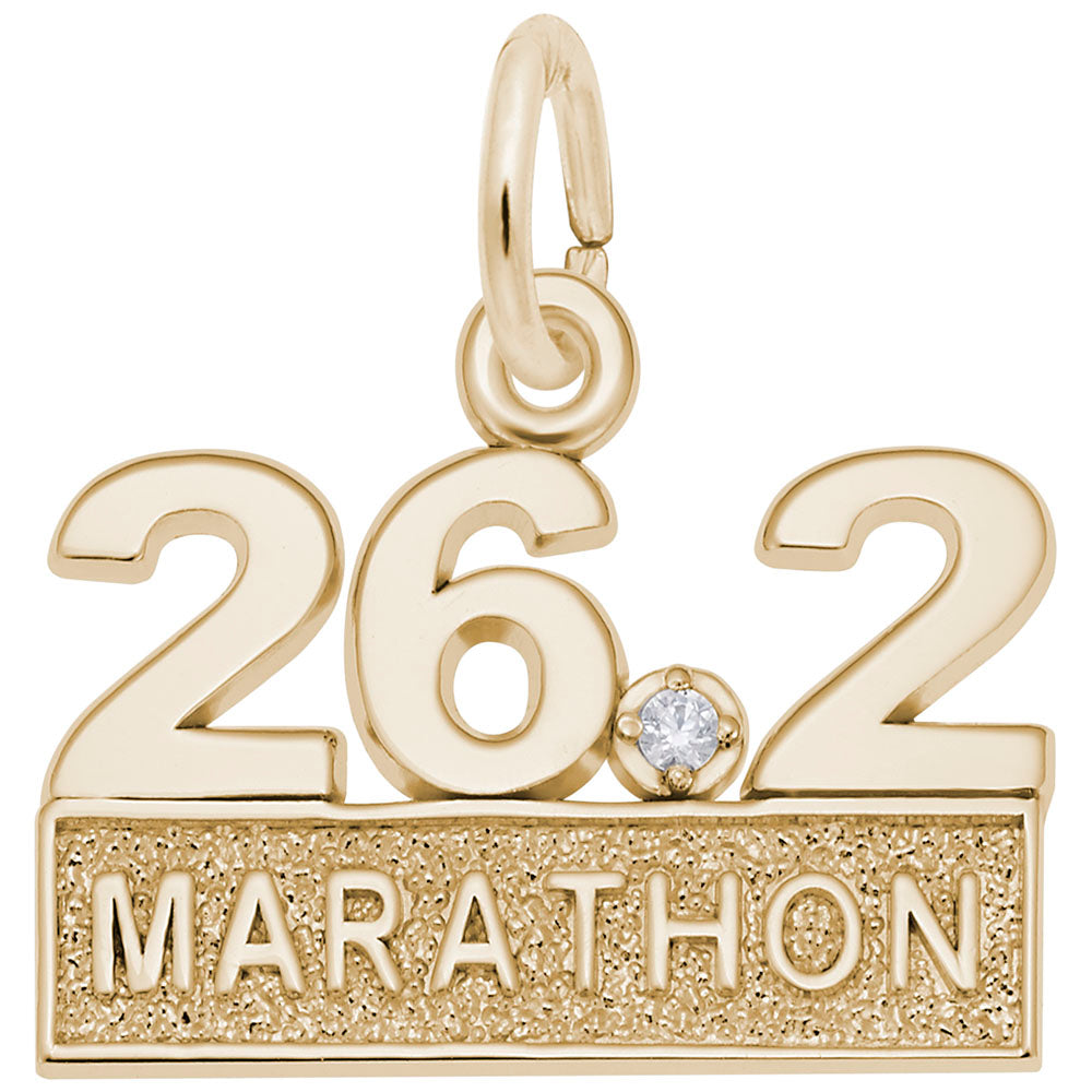 Marathon 26.2 White Spinel Charm for Running Enthusiasts 2737