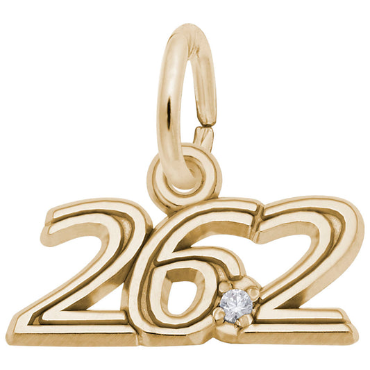 Marathon 26.2 White Spinel Charm for Runners - Rembrandt Charms 2745