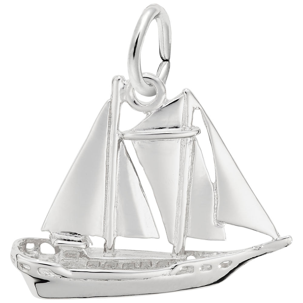 Schooner Sailboat Charm - Nautical Jewelry for Ocean Lovers 2786