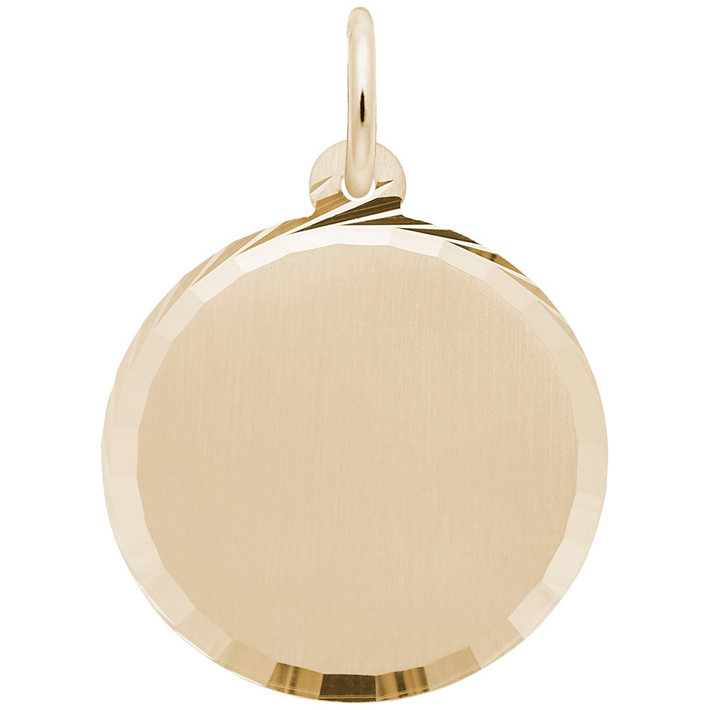 Medium Diamond Faceted Disc Charm - Elegant Jewelry Accessory 2787