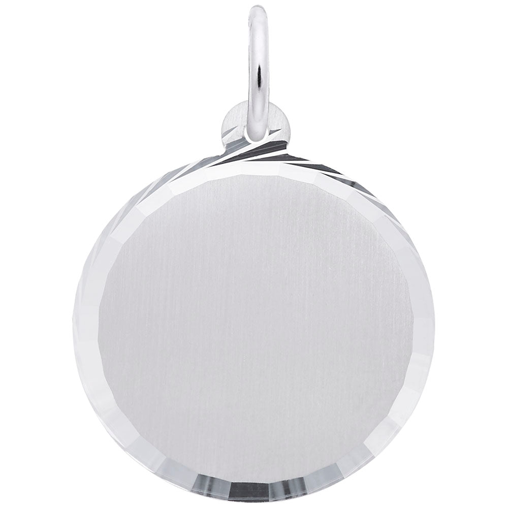 Medium Diamond Faceted Disc Charm - Elegant Jewelry Accessory 2787