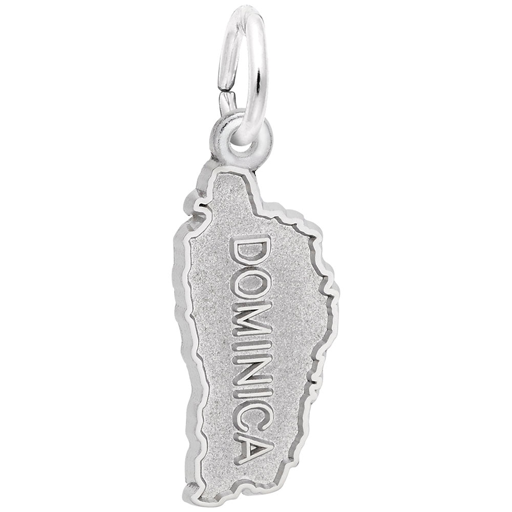 Dominica Map Charm with Border - Travel Souvenir Jewelry 2801