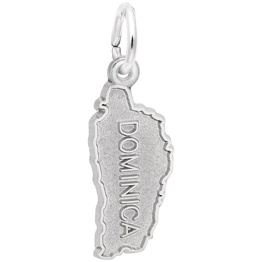 Dominica Map Charm with Border - Travel Souvenir Jewelry 2801