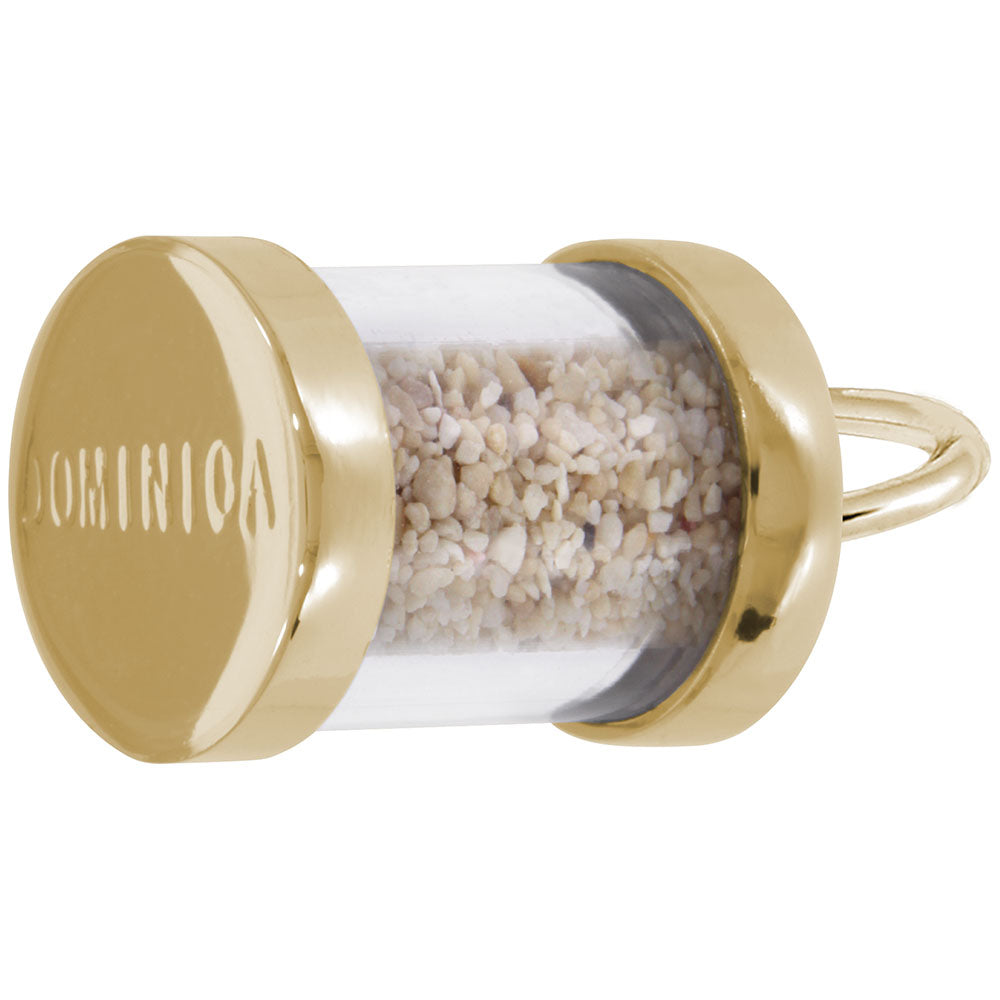 Dominica Sand Capsule Charm - Unique Travel Keepsake Jewelry 2825