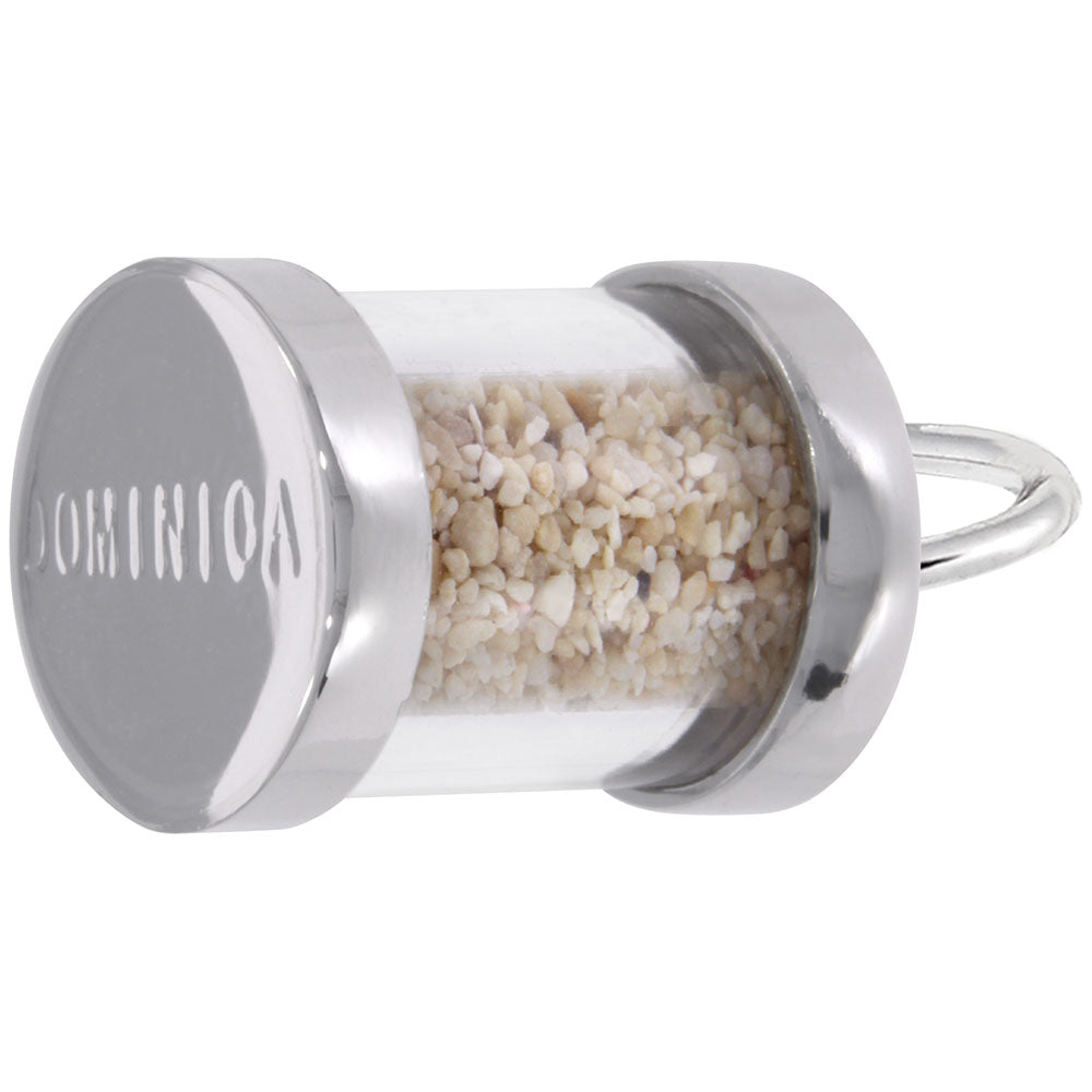 Dominica Sand Capsule Charm - Unique Travel Keepsake Jewelry 2825