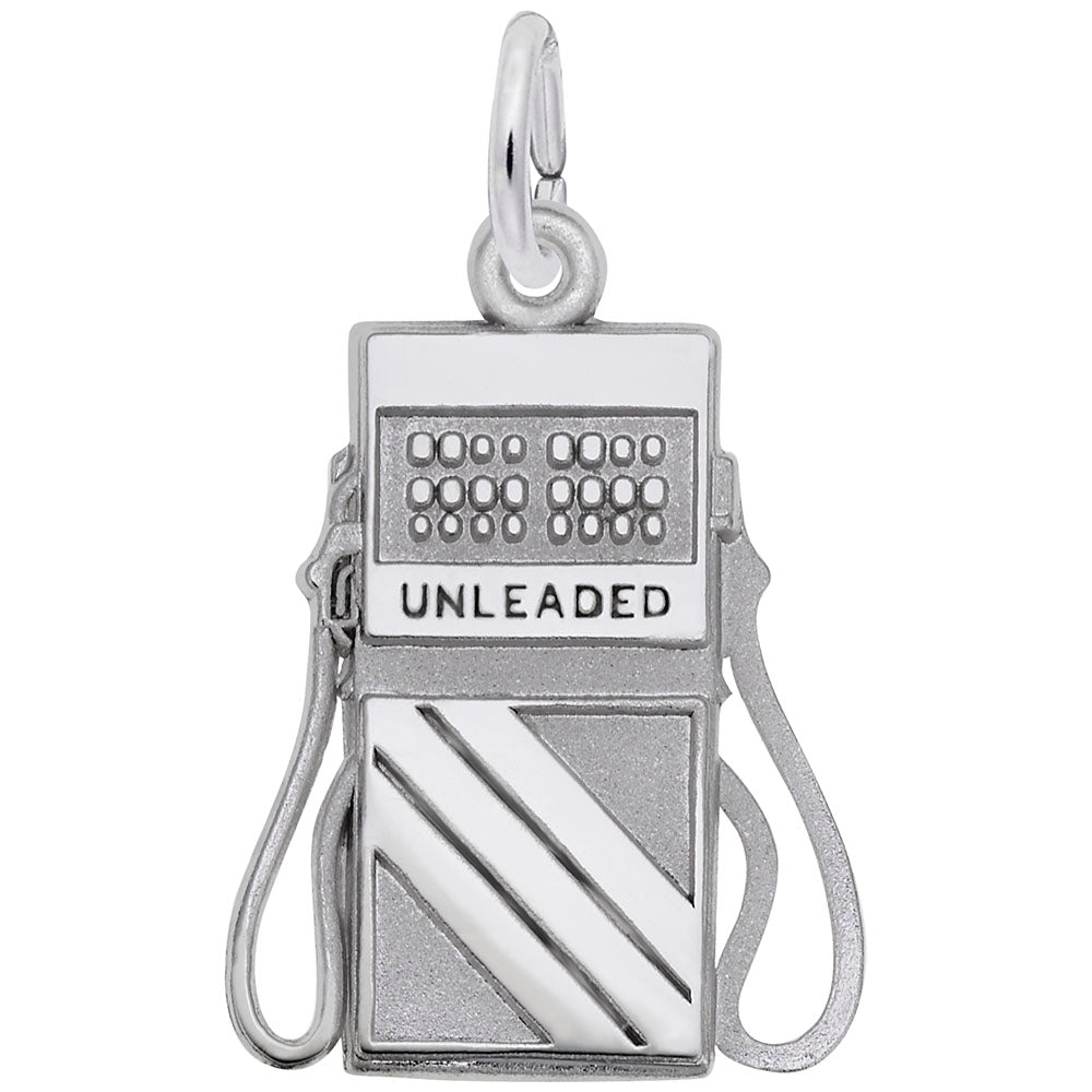 Vintage Gas Pump Charm for Bracelets - Unique Transportation Jewelry 2843