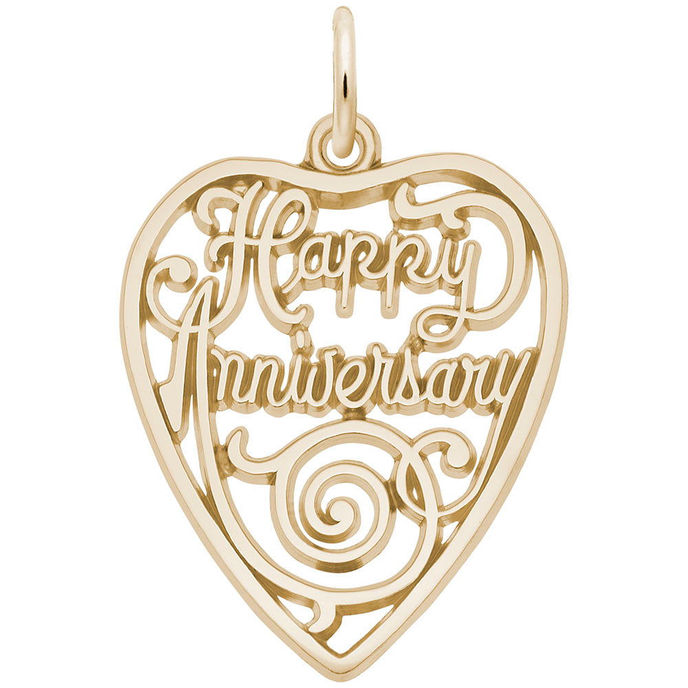 Happy Anniversary Heart Charm - Celebrate Love with Elegance 2892