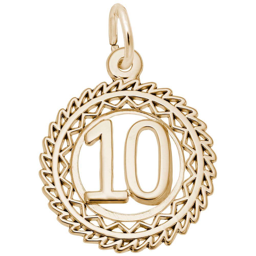 Victory Number Ten Charm - Personalized Jewelry for Every Occasion 2895-010