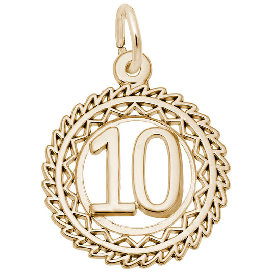 Victory Number Ten Charm - Personalized Jewelry for Every Occasion 2895-010