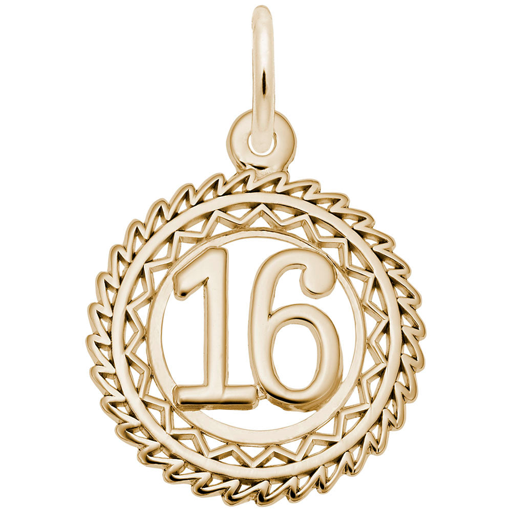 Victory Number Sixteen Charm - Personalized Jewelry for Celebrations 2895-016