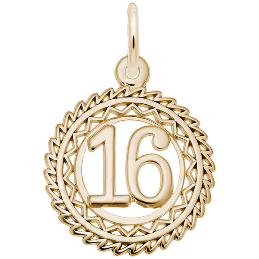 Victory Number Sixteen Charm - Personalized Jewelry for Celebrations 2895-016