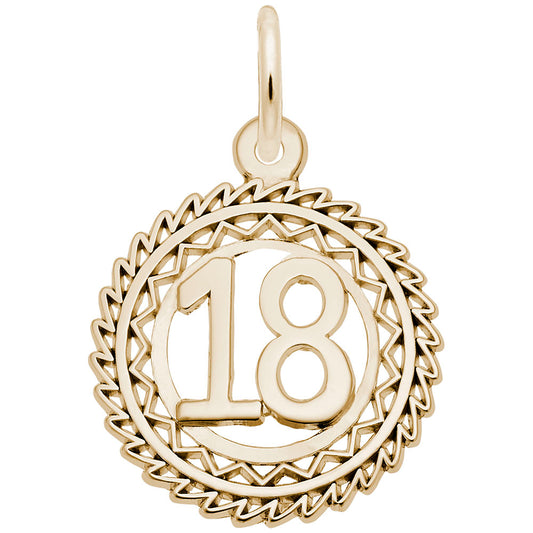 Victory Number Eighteen Charm - Personalized Jewelry for Success 2895-018
