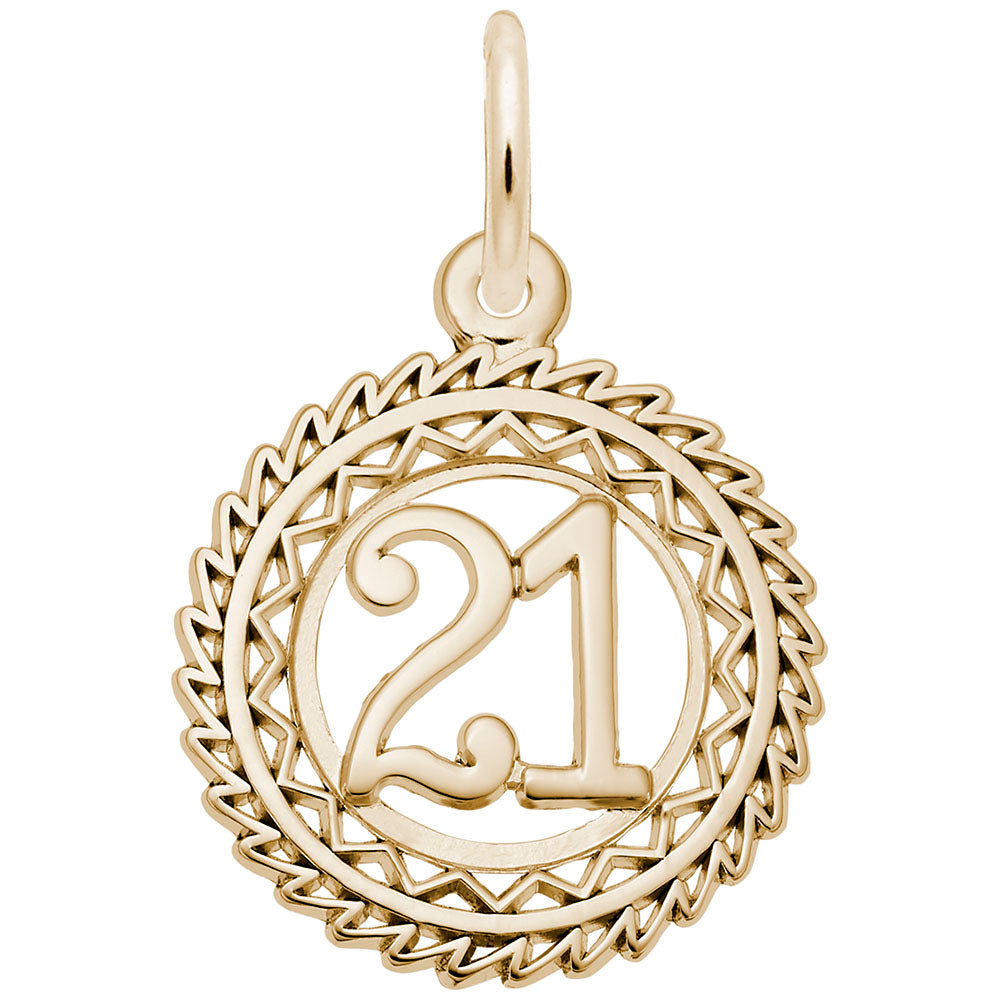 Victory Number 21 Charm - Personalized Jewelry for Celebrations 2895-021
