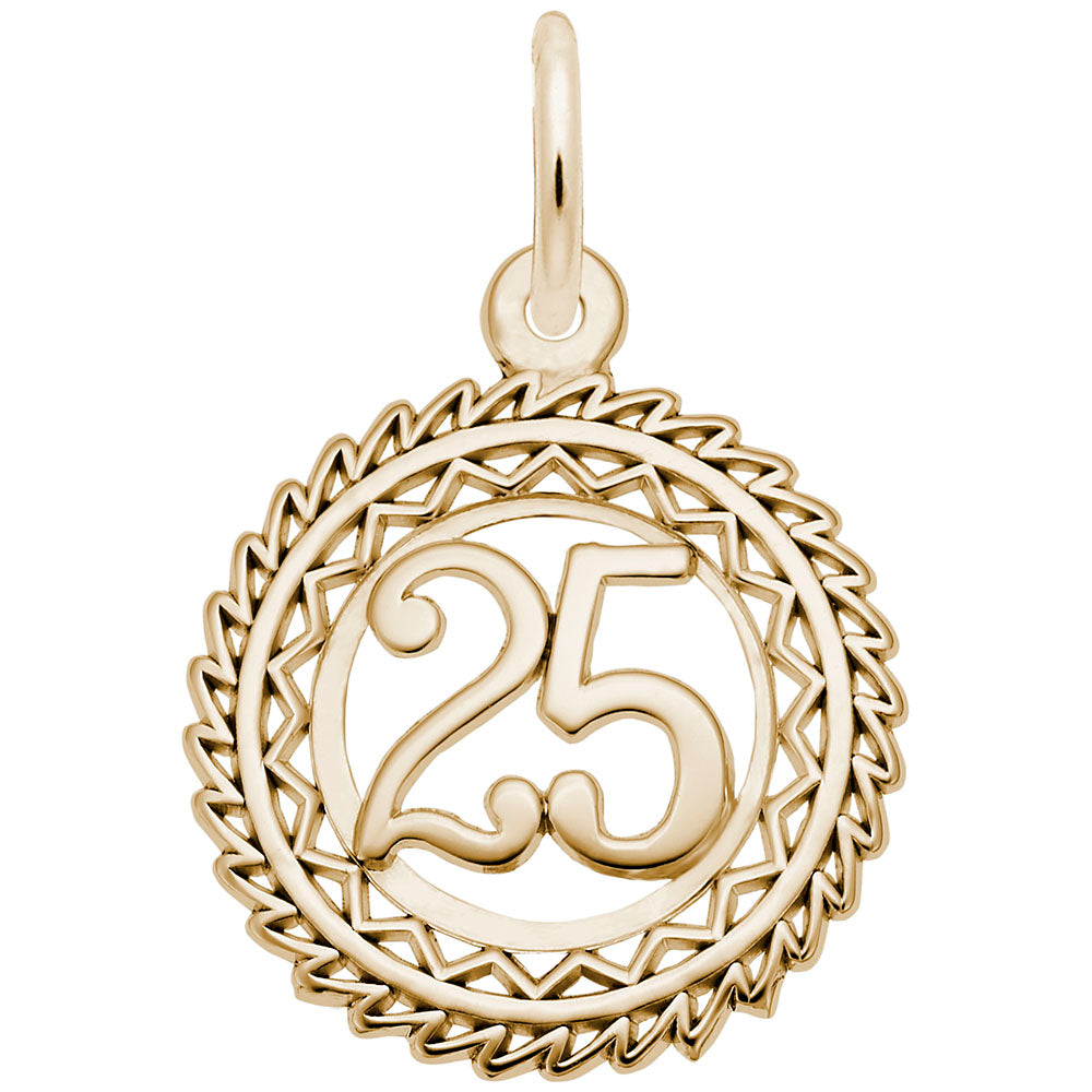 Victory Number 25 Charm - Personalized Jewelry for Celebrations 2895-025