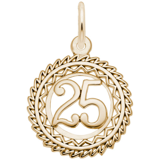 Victory Number 25 Charm - Personalized Jewelry for Celebrations 2895-025